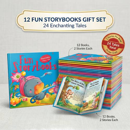 12 collection for kids 24 suitable for early learning quick read series with multicultural stories english language gift box for library book set