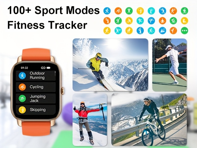 Montre Connectée P66 (Appels Entrants/Sortants), Traqueur d'Activité Fitness pour Femmes et Hommes, Montre Intelligente avec Modes Sport Multiples, Compatible Smartphones Android/iOS