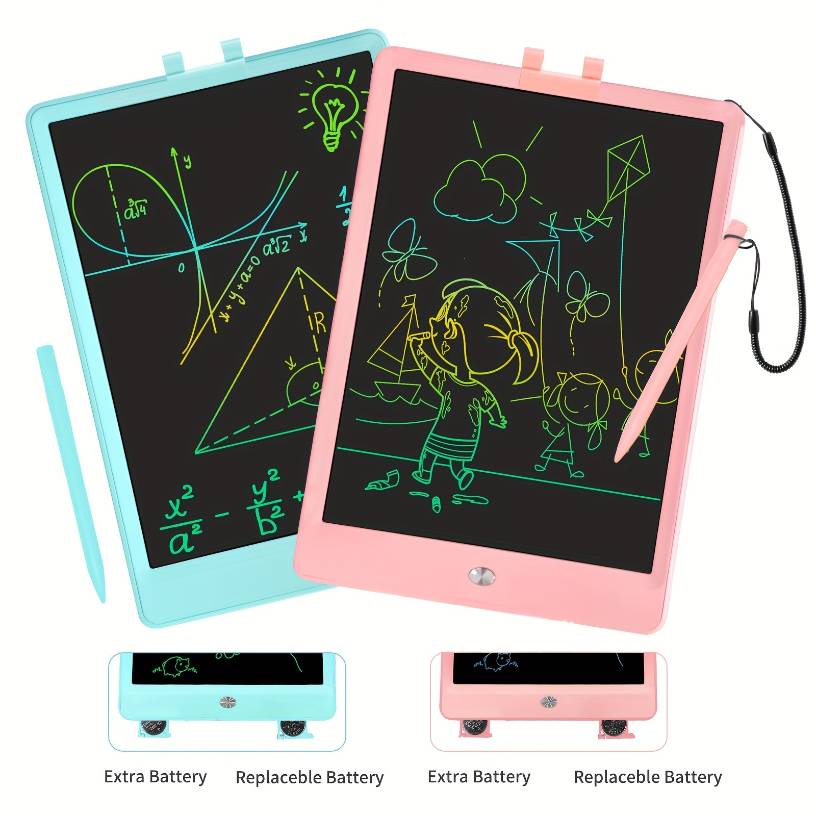 

2pcs Lcd Writing Tablet Doodle Board Toys Gifts For 3-8 Year Old Girls Boys, 10 Inch Colorful Electronic Board Drawing Pad For Kids, Gifts For Toddler Educational Learning Travel Birthday (blue+pink)