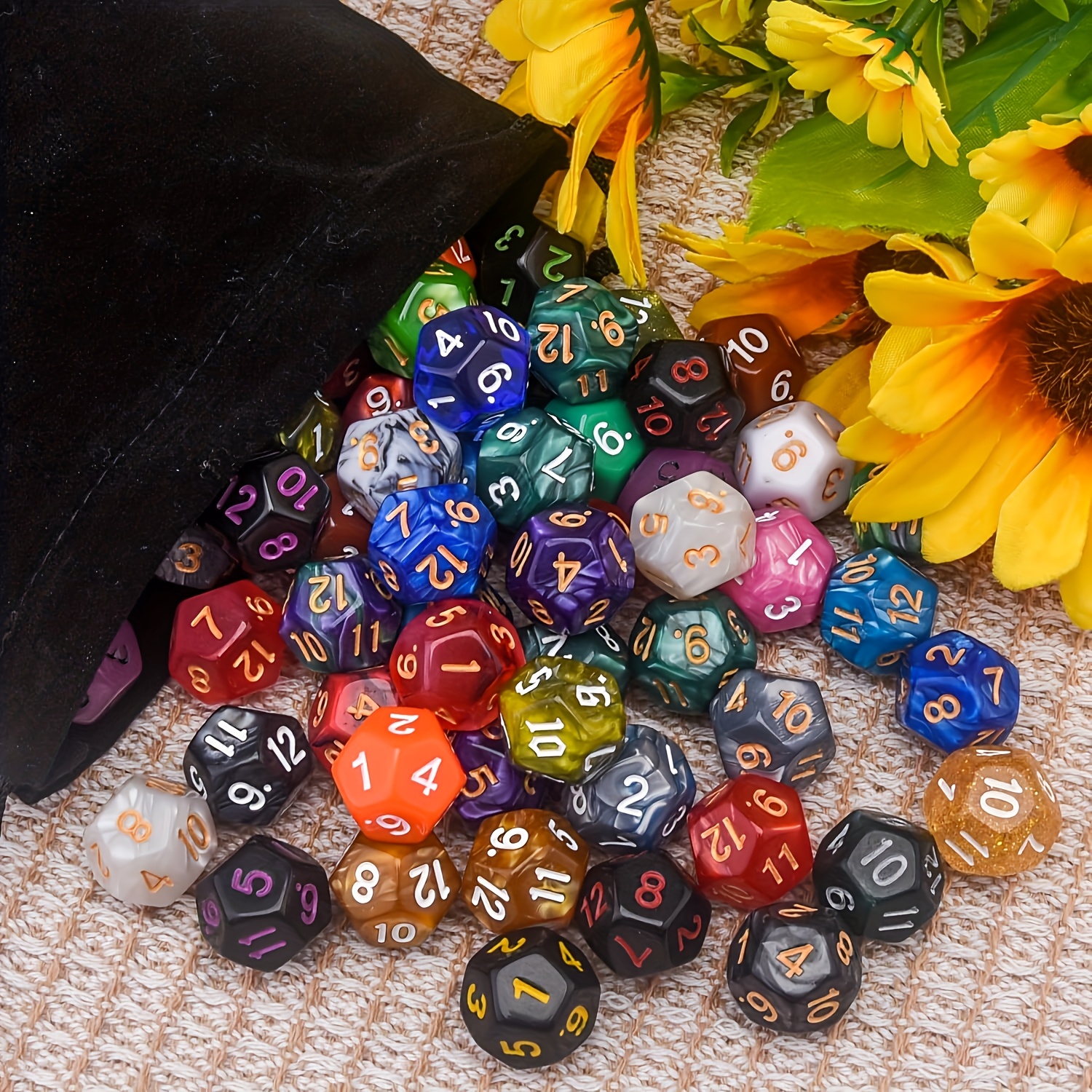 

[50pcs Polyhedral Dice Set] 50pcs Acrylic Polyhedral Dice Set, Ideal For Creative Games, Includes D12, For Teens & Tabletop Rpgs, Applicable For 14+