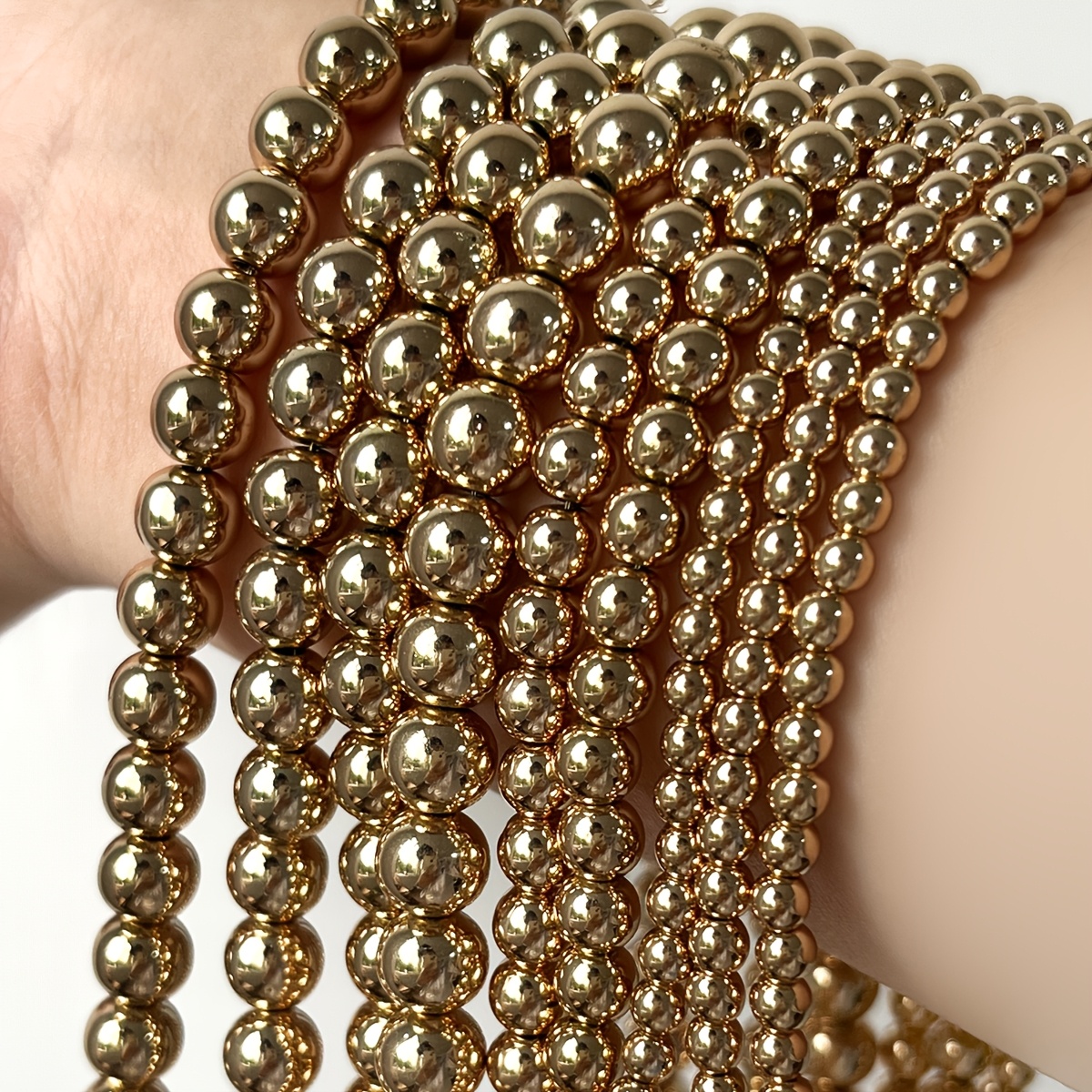 TEMU Perline distanziali in con preforati - Perline uniformemente lucide, adatte per di gioielli fai da te, bracciali, collane, orecchini, scarpe e