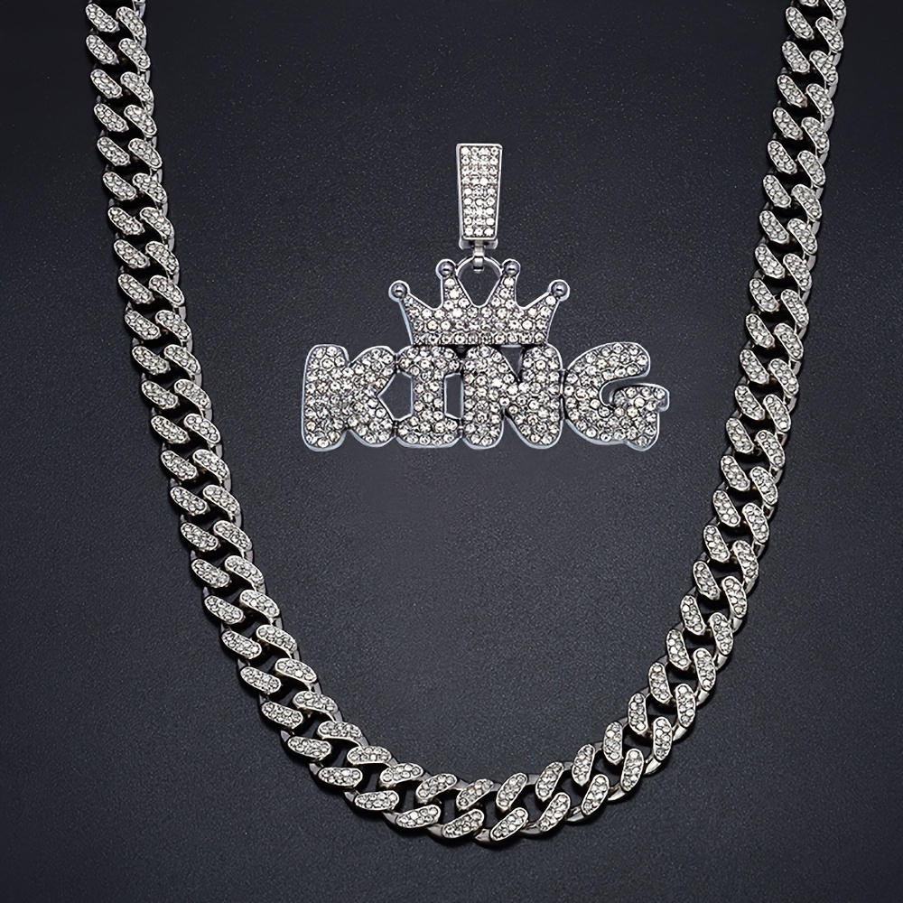 mens jewelry silvery hip hop cz pendant fashion Temu