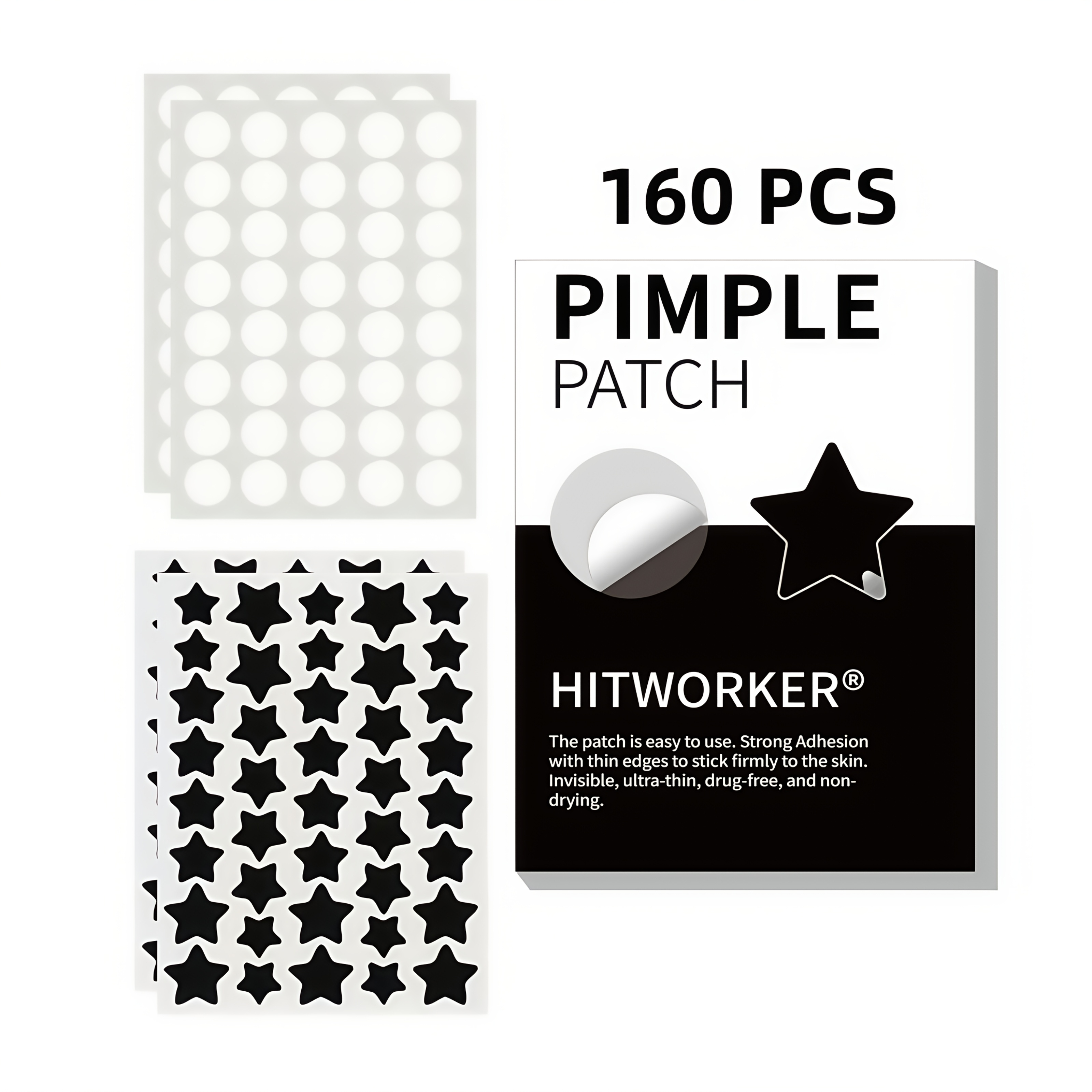Image of 160/320pcs Hydrocolloid Patches, Star And Round, Suitable For Types