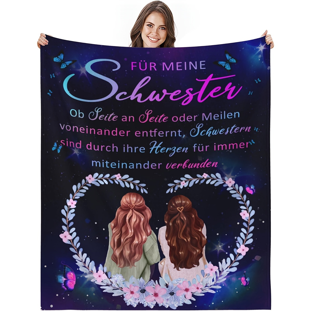 

1pc German Blanket For Best Sister Bestie Gift Blanket Soft Flannel Sofa Blanket Warm Cozy Nap Throw Blanket For Bed Sofa Home Decor