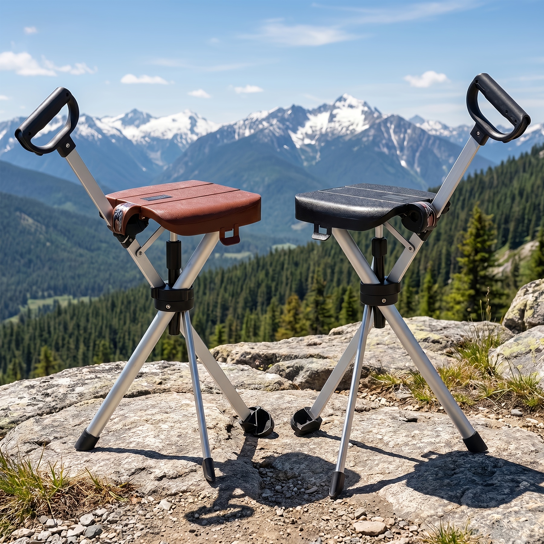 faltbarer wanderhocker für erwachsene, aluminiumlegierung, rahmen, trekking-sitz,  , rutschfester outdoor-campingstuhl, 50 cm hoch, 110 kg tragfähigkeit, kompakter, tragbarer hocker, ultraleichter angelhocker für wandern, trekking, angler, garten, picknick