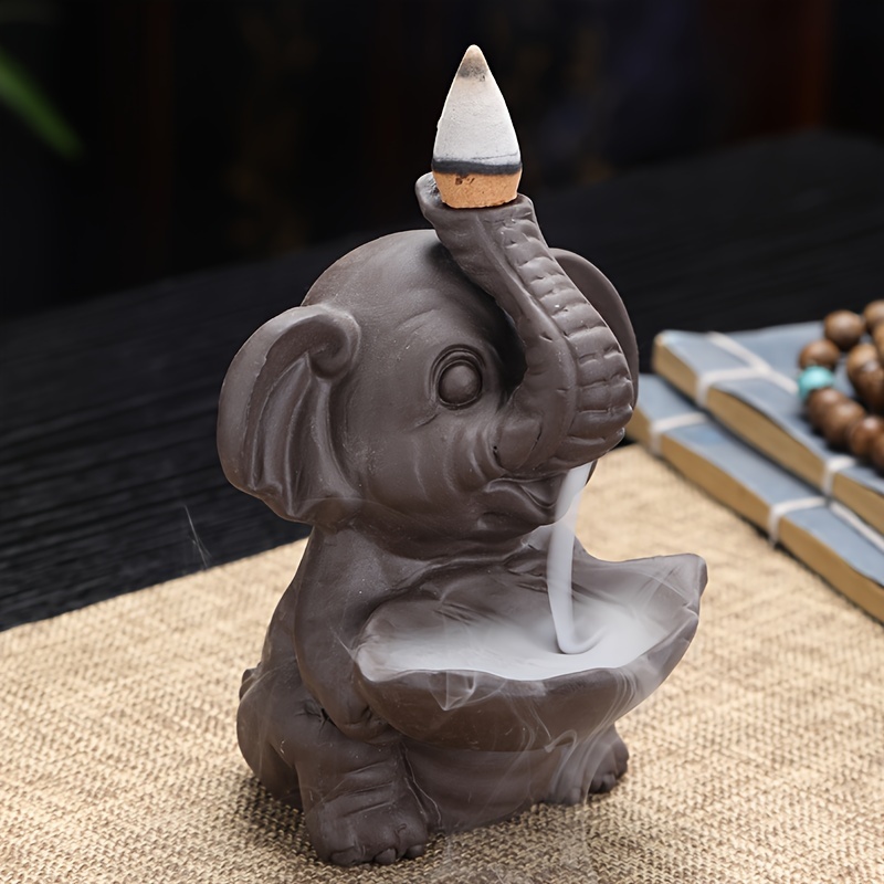 

Elephant Backflow , Ceramic Indoor Decorative Craft, Sandalwood Scented, Elephant Gifts