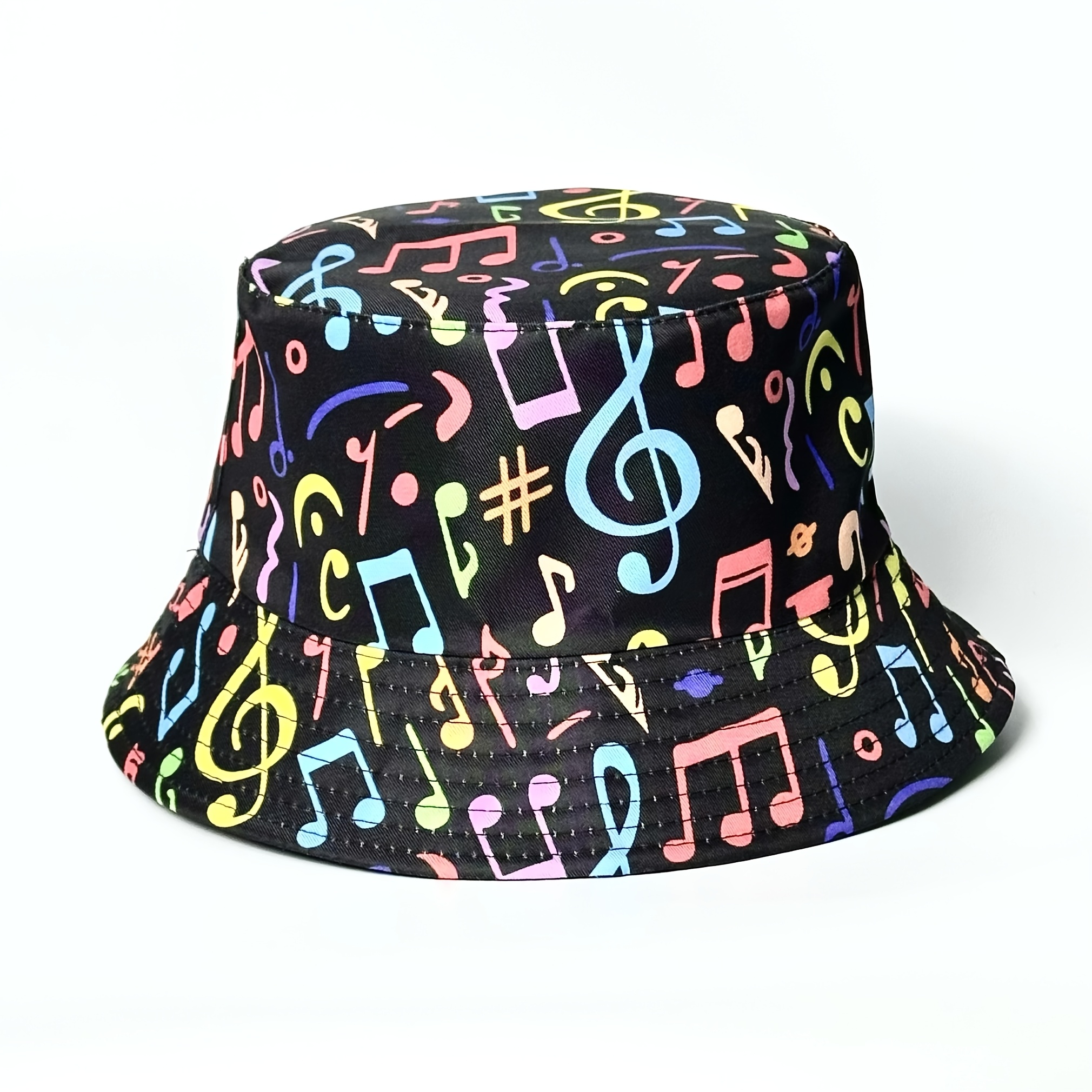 TEMU 1 chapeau de paille à motif de notes de musique, unisexe, accessoire de fête, léger et adapté aux festivals, parfait pour le Nouvel An, , les et