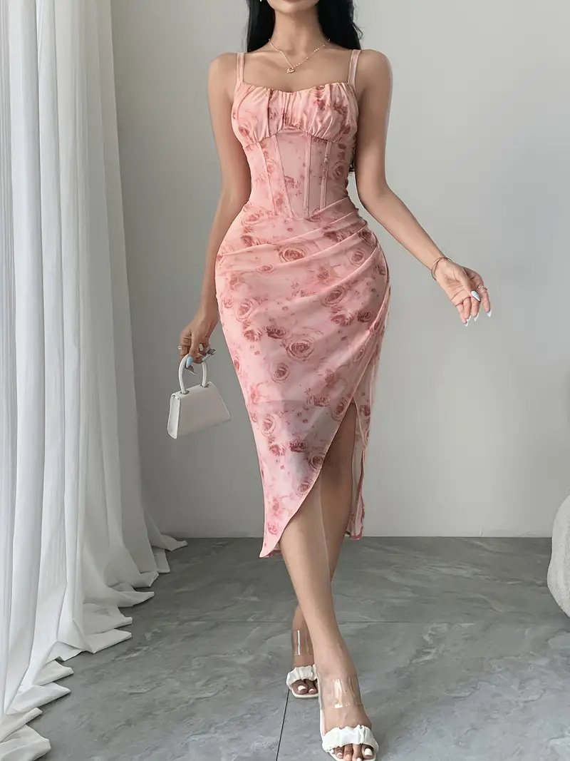 dress fitted waist flared skirt Strapless Lace Midi Dress With Flared Skirt JB48460