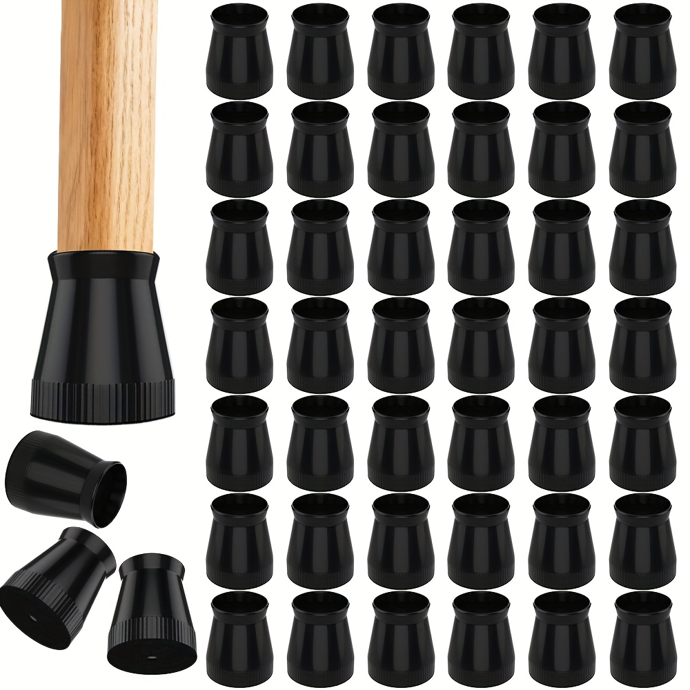 E-shop 40er-Set Schwarze Tisch- Stuhlbeinschoner, Rutschfeste Stuhlpads, Schutzbezüge für Hartholzböden, Geeignet für Verschiedene Stuhlbeinformen,