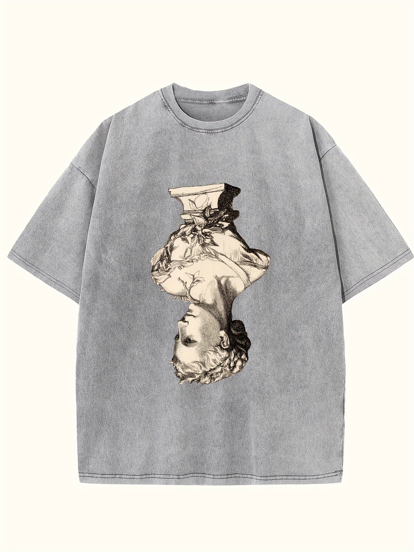 【BAON】[unisex] Void printing tee Oversized Faded T-Shirt - Faces XII – PEZUNA®