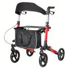 andador de movilidad plegable de aluminio con cesta de almacenamiento y manillares ergonómicos - diseño de 4 ruedas para mayores, discapacitados, mujeres embarazadas - uso interior/exterior, accesorios para andadores, soporte para ancianos, diseño compacto plegable,