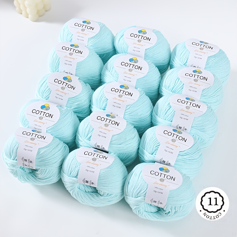 15pcs 100 cotton yarn soft professional knitting yarn for baby clothes hats towels gloves   handcrafts thin crochet yarn for spring summer autumn winter total 750g