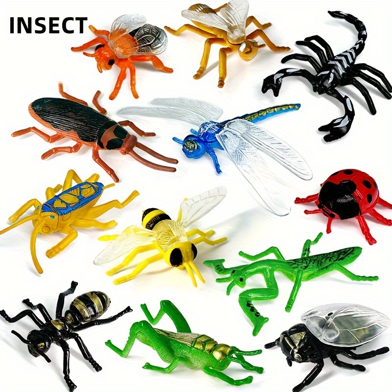 24pcs Simulation Small Insect Children's Toy Model Package Science  Education Science Toy Bee Dragonfly Small Gift
