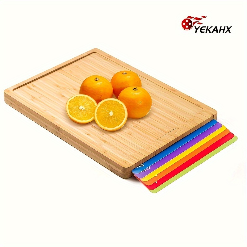 

1set Bamboo Cutting Boards For Kitchen, Cheese Platter For Meat, Cheese, Bread, Vegetables, Fruits Perfect Kitchen Gadget For Home, Dormitory, Gifts For Family And Friends