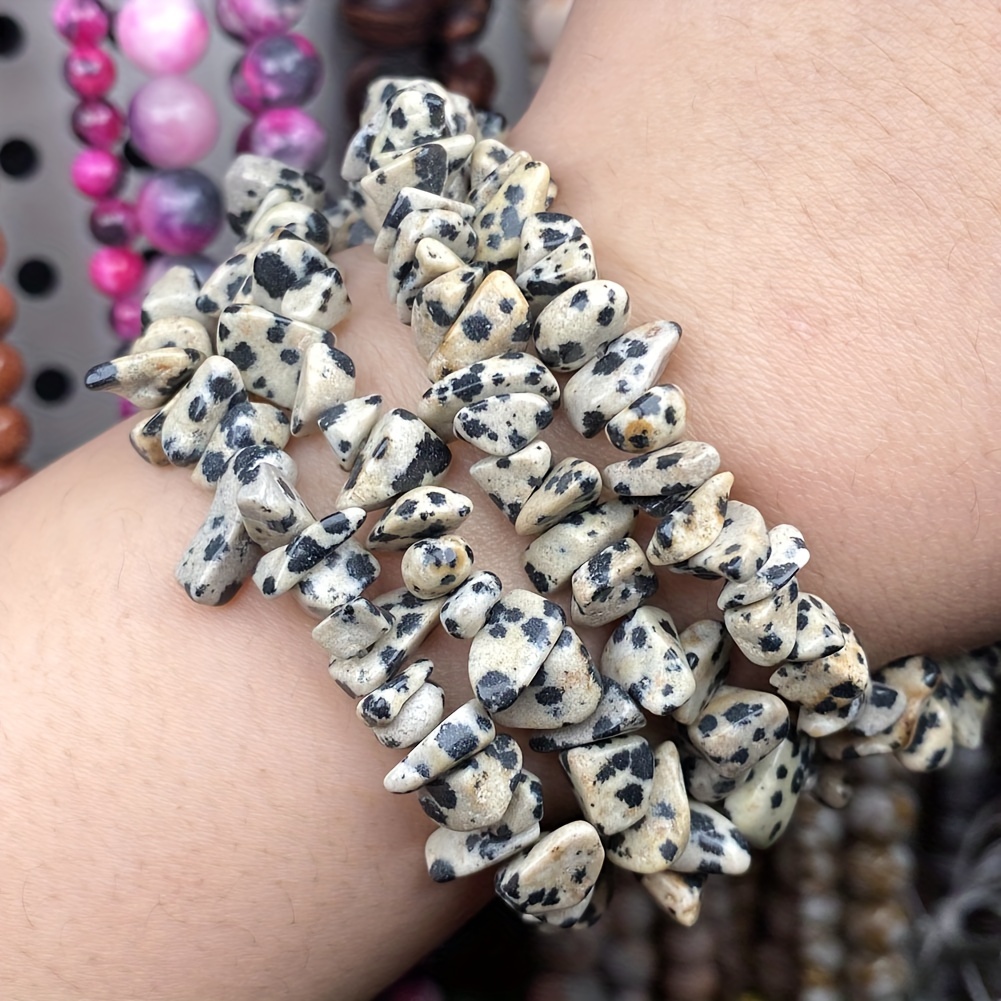 Natural Dalmatian Jasper Stone Beads for Jewelry Making