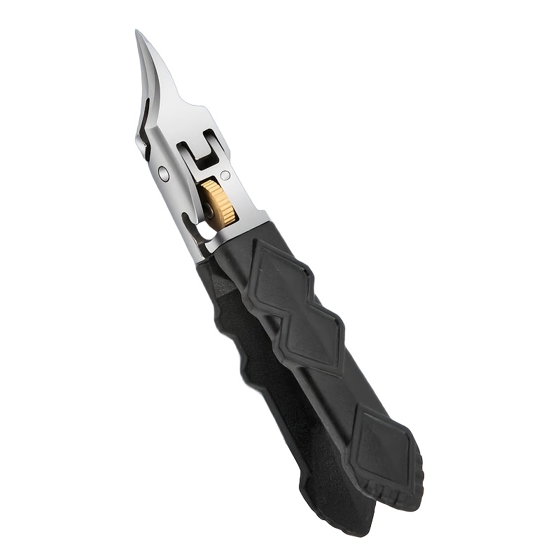Image of Nail Clippers For Thick Nails Heavy Duty Eagle Beak Gear Lock Catcher Black Non-slip Ergonomic Handle Stainless Steel Toenail For Seniors Men