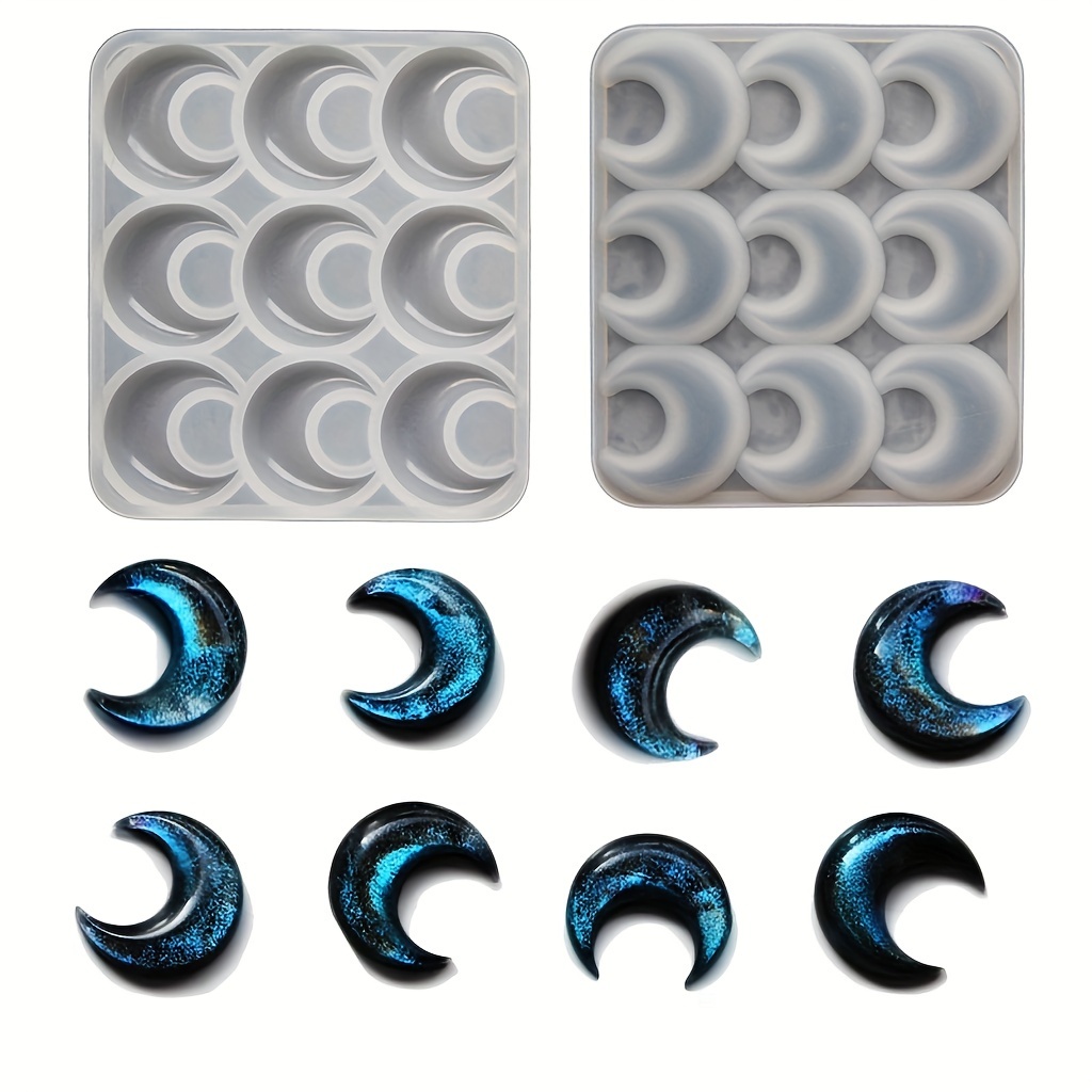 

1pc Durable Silicone Mold Moon And Crescent Pendant Unique Crystal Resin Jewelry Making Silicone Mold For Diy Enthusiasts Gifts For Eid
