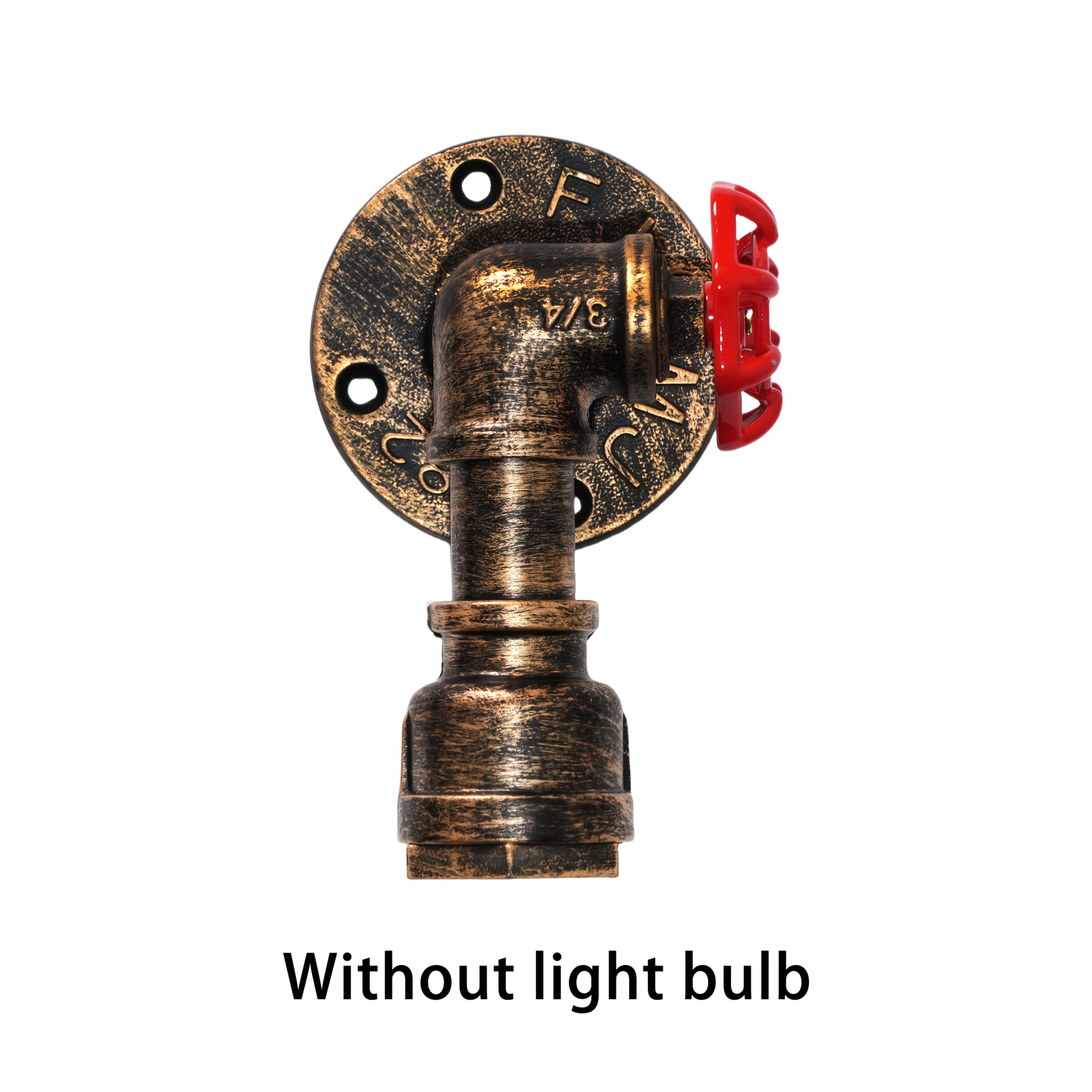 Image of Office Lamps Retro Style Industrial Pipe Wall Lamp Country Steampunk Metal Lamp With Valve Switch Water Pipe Wall Lamp Faucet Wall Lamp Industrial Wind Steel Art Wall Lamp Metal Without Light Bulb