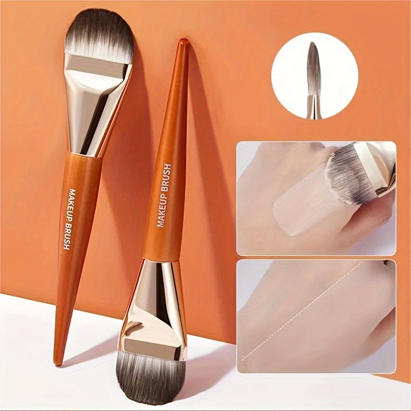 

1pc Foundation Makeup Brush, Multi-function Ultra-thin Flat Head, Flawless Application For Liquid, Bb Cream & Concealer