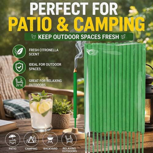 extra thick citronella incense sticks up to 1 2 5h time may with wind oil mint for patio garden camping