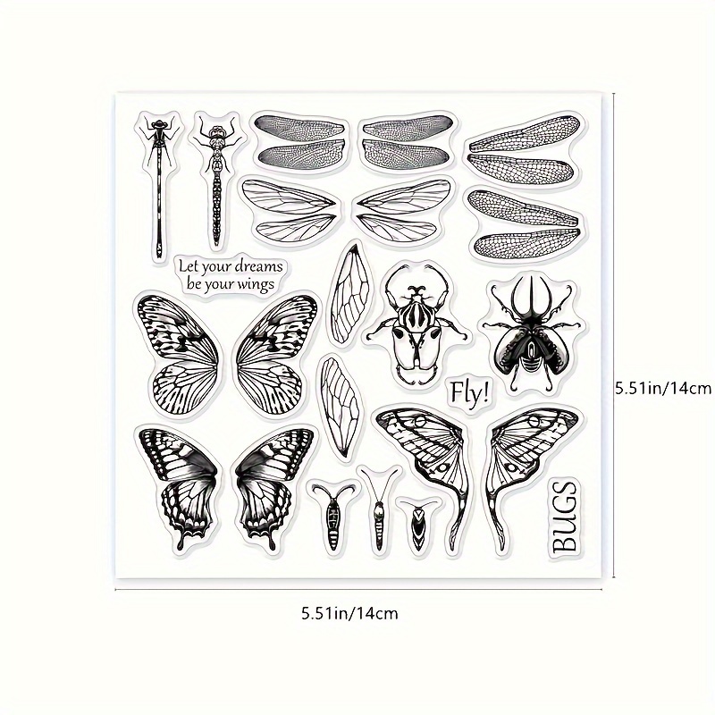 

1pc Transparent Fantasy Animal Background Clear Stamp Template For Drawing And Painting Supplies - Rectangle Shape