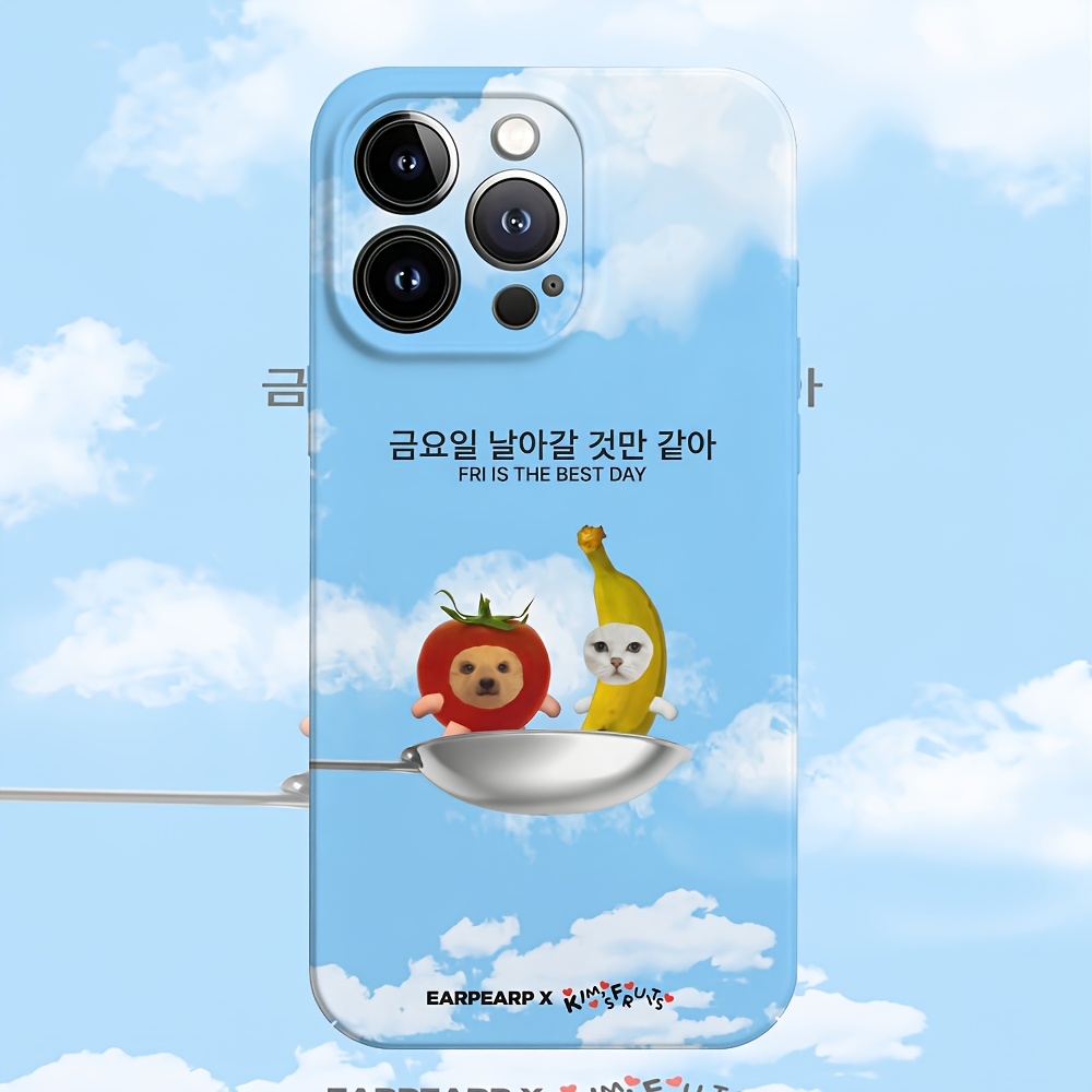 handyhülle - frucht katze meme kunst handyhülle passend für iphone 17 16 16  14 13 12 11 pro   x xr   8 7 plus objektiv schutz stoßfest harte pc rückseite