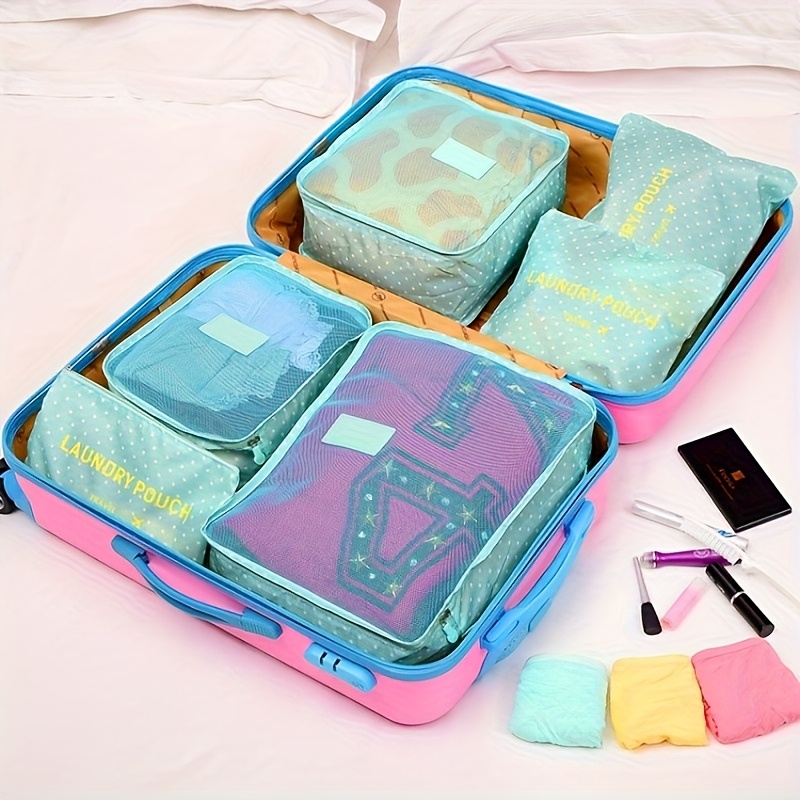 Travel Storage Bag 6pcss Set Luggage Bag Travel Clothing Storage And Finishing Bag Floral Series Storage 6pcss Set