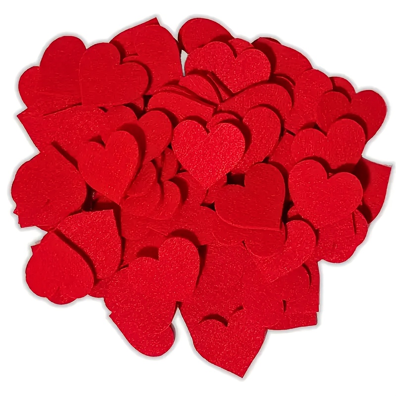 Image of 200 Valentine&;s Day Felt Hearts, Mini Felt Hearts, Cute Felt Hearts, Romantic Heart-shaped Ornaments, Small Red Felt Hearts For Wedding Decorations,for Christmas, Halloween