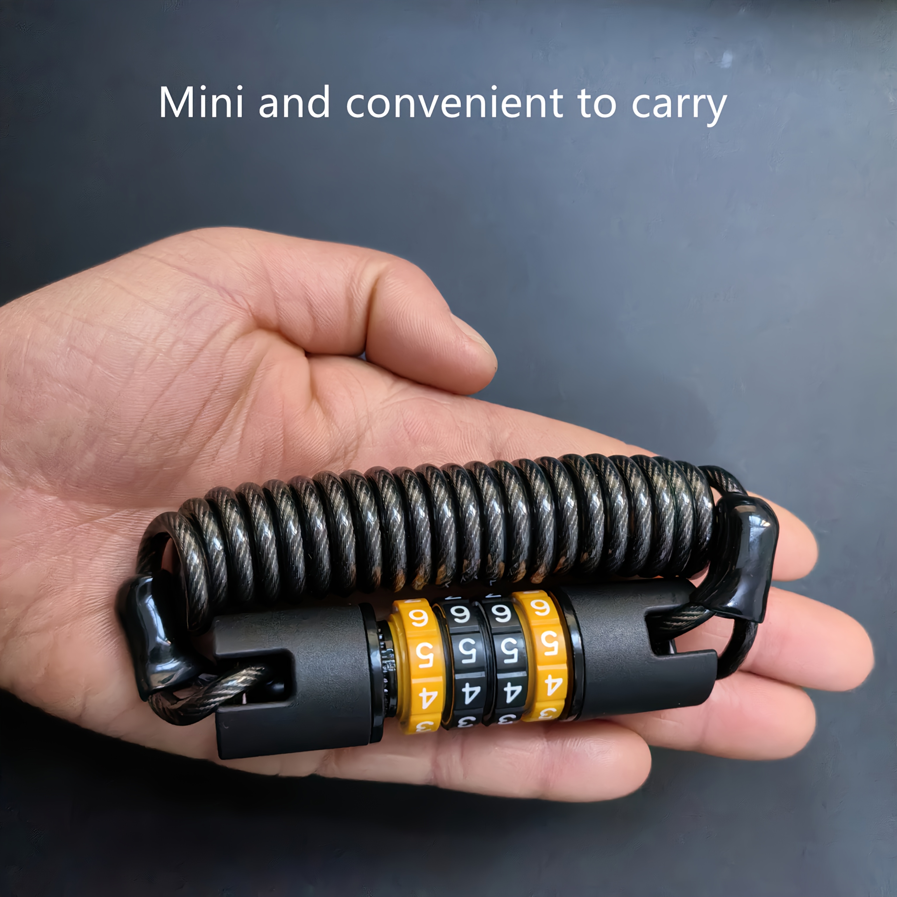 TEMU Mountain Bike Password Lock Helmet Lock Motorcycle Anti-theft Portable Lock Bicycle Extendable Bicycle Lock Convenient To Carry