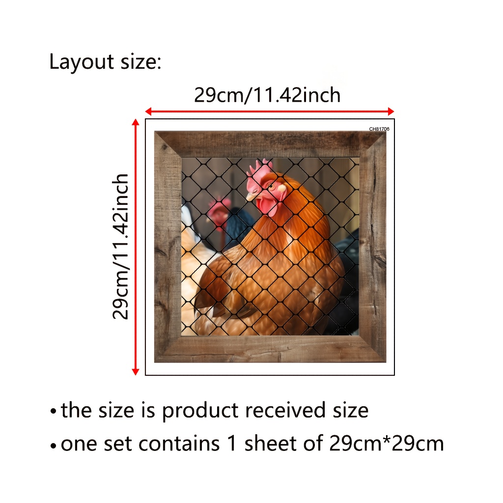 TEMU 1pc Realistic Hen & Chickens Oven Sticker - Removable Vinyl Decal, Ovens & Walls - Farmhouse Chicken Design With Eggshell Pattern, & Stick