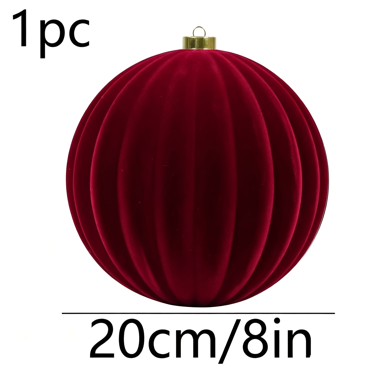 TEMU 8 Inch Extra Large Velvet Christmas Ball Ornaments - Shatterproof Hanging Christmas Tree Decorations For Xmas Holiday Party Wedding Home Decor