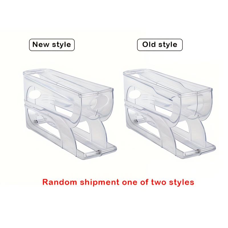 3-Tier Egg Storage Rack for Refrigerator & Kitchen Countertop - Sliding & Rolling Dispenser with Automatic Egg Pickup, Food-Safe Plastic, Space-Saving Design for Freshness Preservation, Egg Organizer for Refrigerator, Compact Layout, Durable Plastic, Meal Preppers, Modern Kitchenware, Hygienic Material, Home Cooks