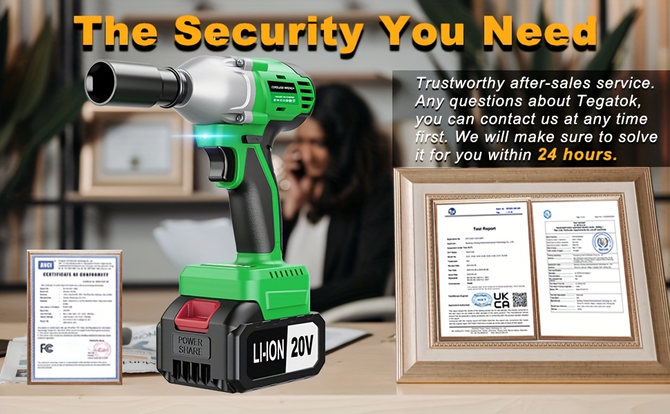 20v 4000mah cordless impact wrench drill set 3 in 1