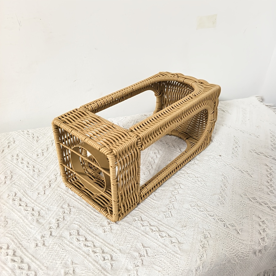 A Handmade Rattan-style Woven Lamp, Simple Decorative Lampshade, Outdoor Ambiance Decorative Lampshade, Atmospheric Rattan-style Woven Lampshade