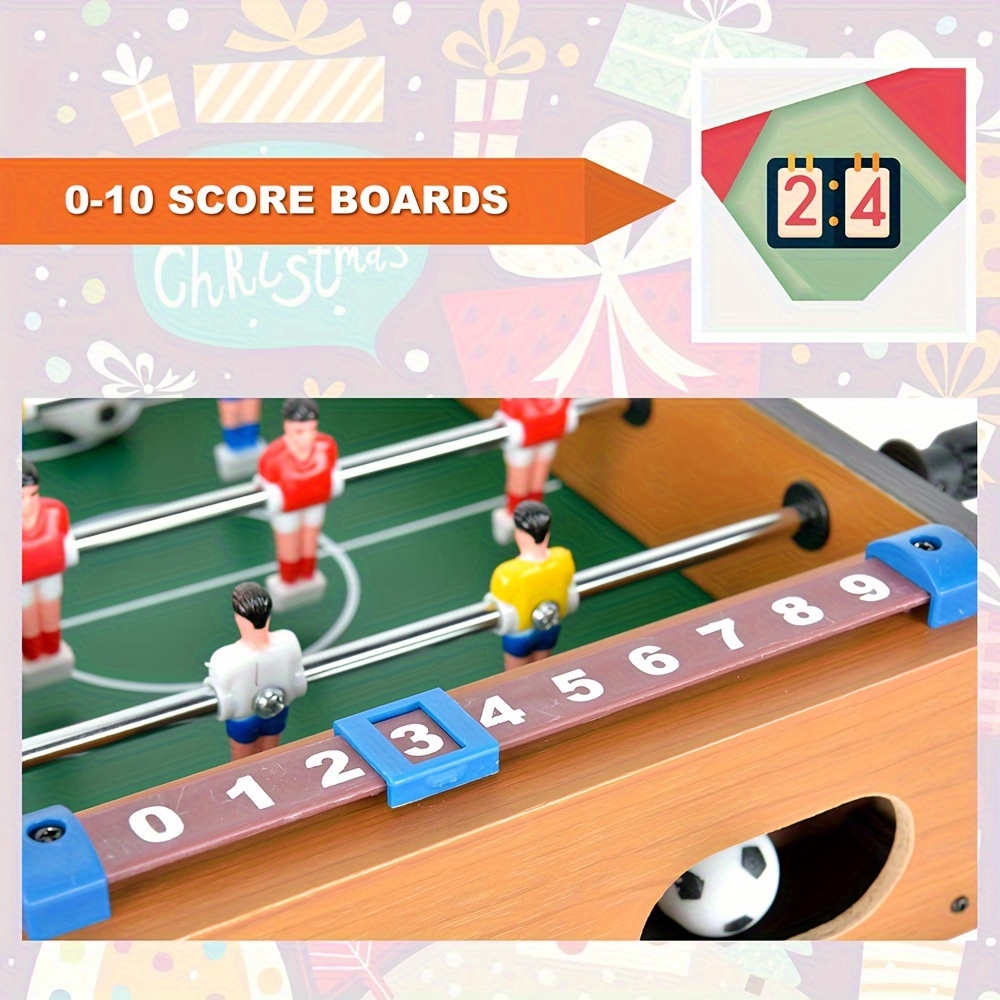  wooden mini foosball table portable tabletop soccer game with high quality rods easy fold store design adults 14 ideal gift for holidays celebrations Product details 6