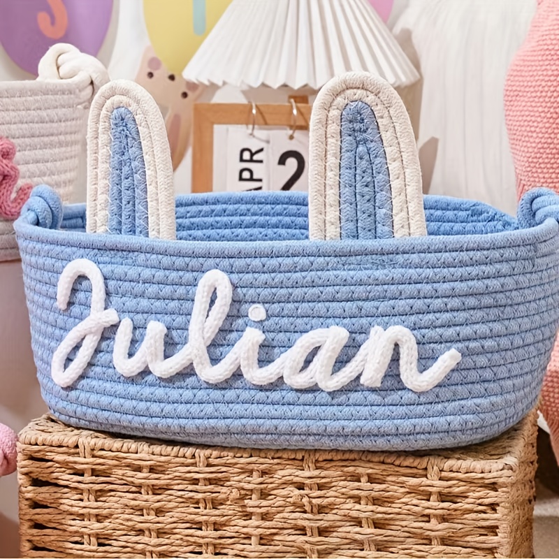 Customizable Name Text Storage Basket for Home