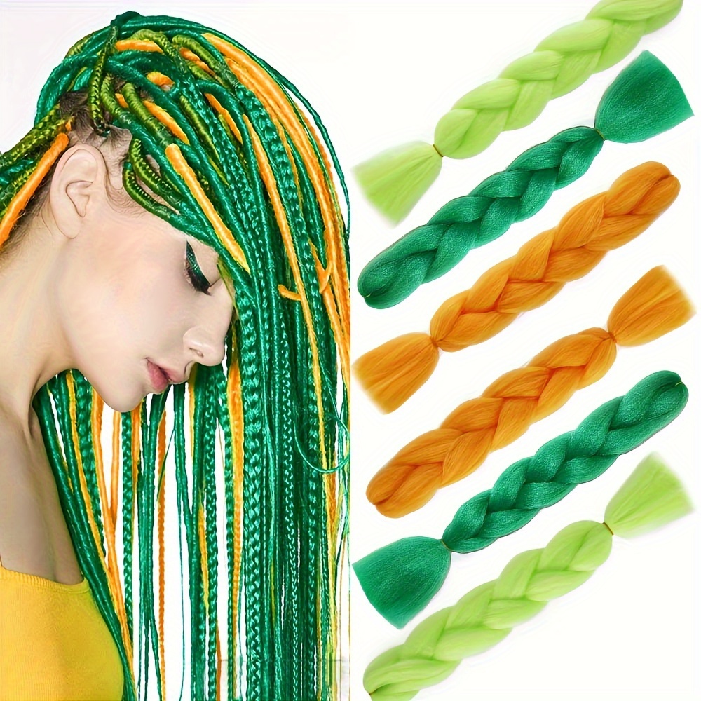braiding hair extensions for women 6pcs 100g pack 24inch high temperature ombre jumbo synthetic braiding hair for twist crochet braids details 0