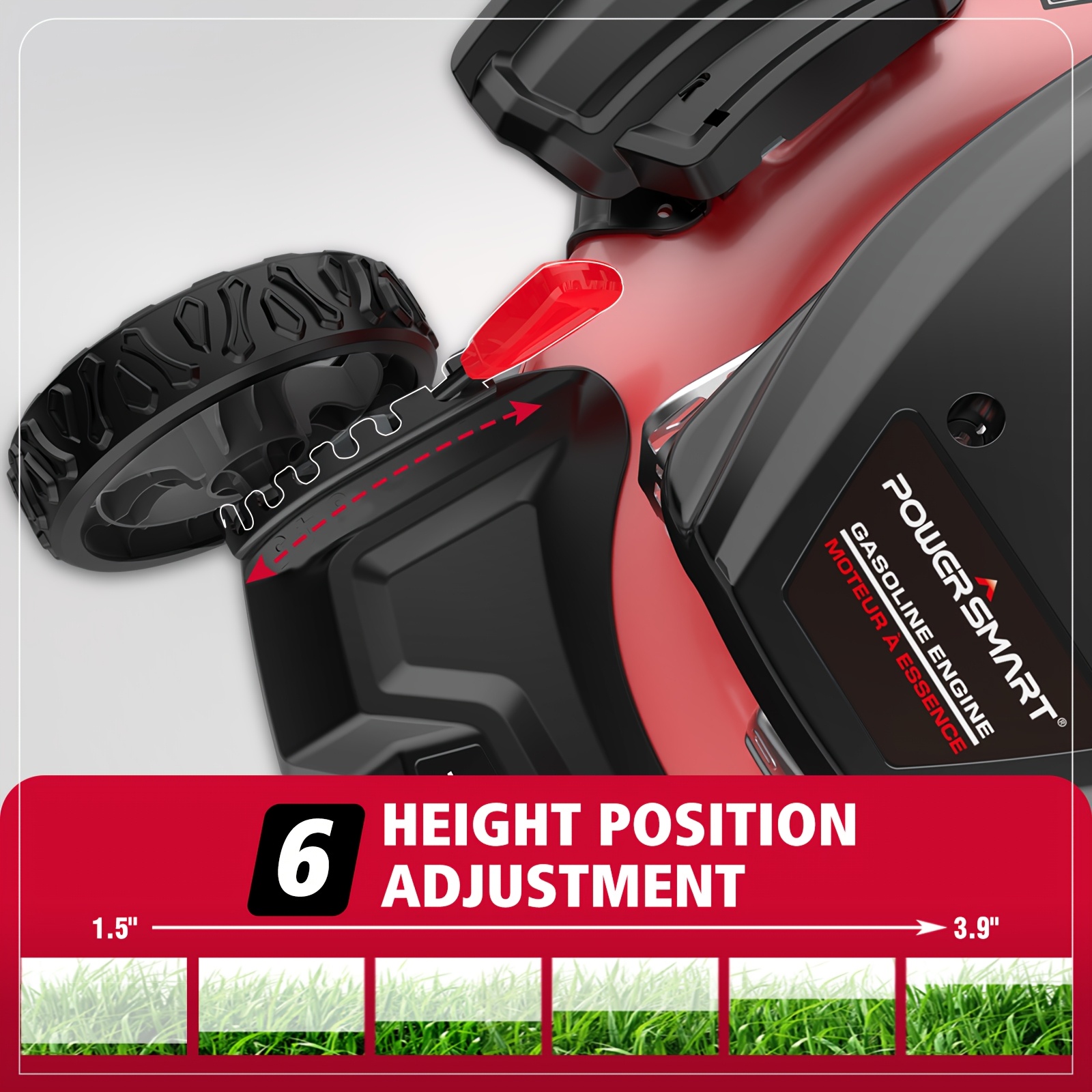 PowerSmart Gas Engine Lawn Mower - Side View