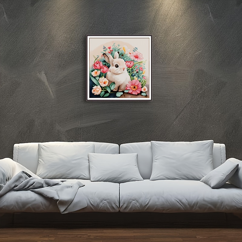 1 セット中国クロスステッチキット刺繍裁縫セット DIY プリント 11CT ウサギ動物美しい花家の装飾 50 × 50 - Temu Japan