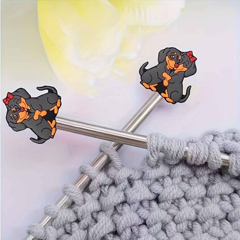 2pcs Knitting Needle Stoppers - Double Holes, Durable Craft Additions For Knitting And Crochet; Items; Knitting Tools
