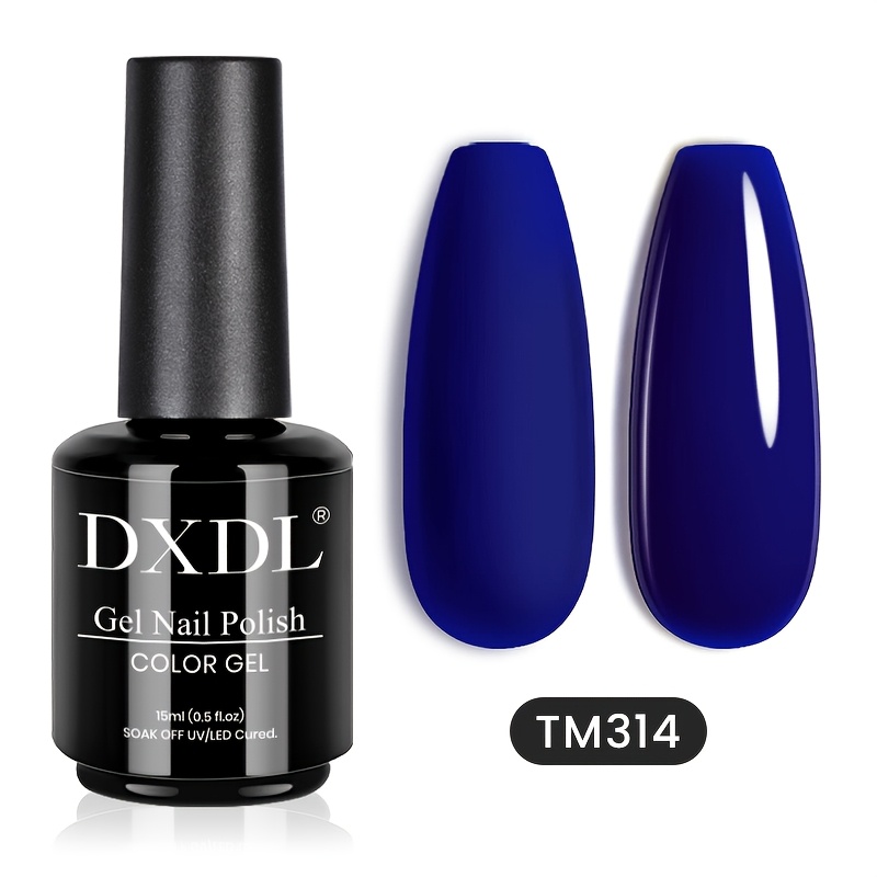 Image of Dxdl 1pc 15ml Dark Blue Gel Nail Polish, Navy Blue Color Gel Polish, Soak Off Opaque Color Gel Polish For Nail Art Manicure Salon Diy At Home