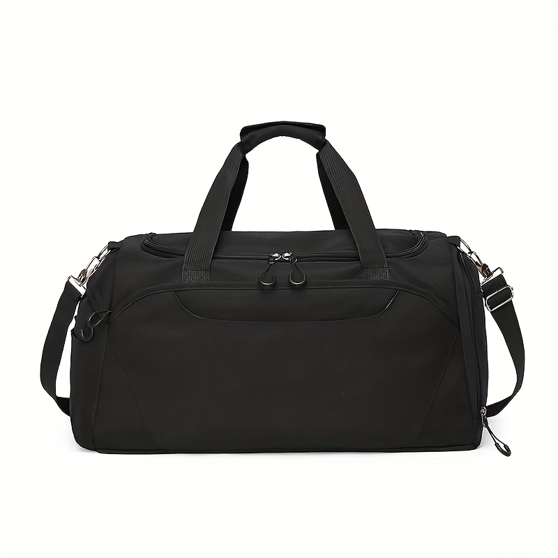 TEMU Casual And Simple Travel Bag With Independent Shoe Storage, Adjustable Long Shoulder Strap In Plain Color For More Sports Yoga Swimming Storage