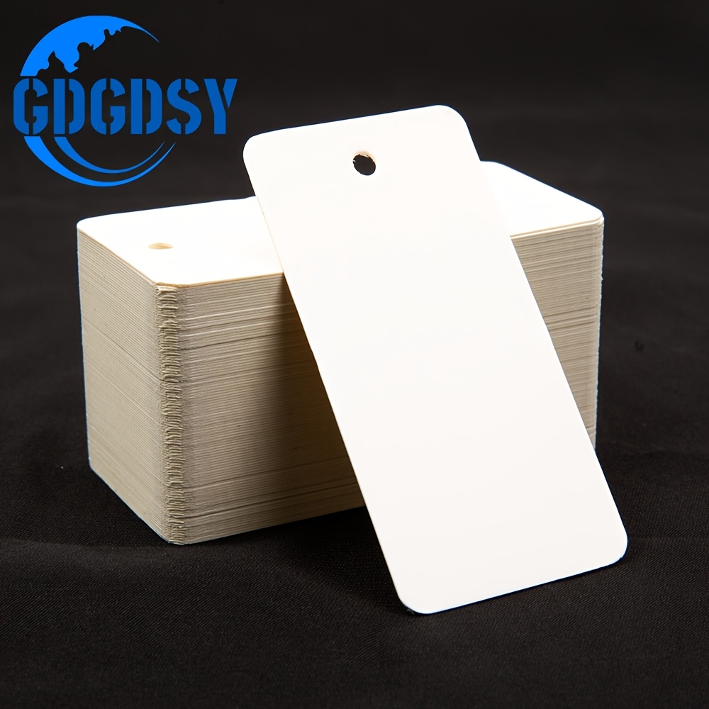 TEMU 100 etichette bianche semplici per prodotti, etichette di carta da appendere, etichette grandi scrittabili, etichette prezzi e etichette regalo,