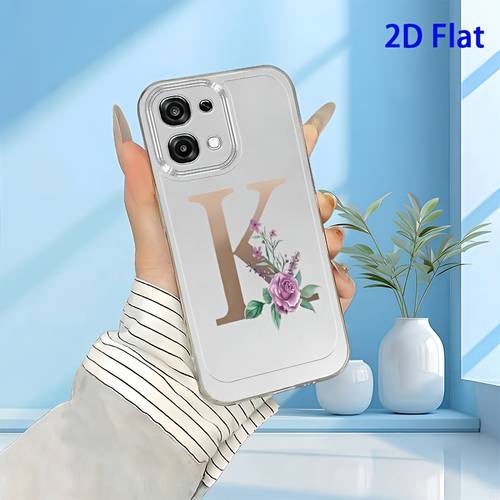 phone case 2d flat fresh flower english k pattern phone case for oppo a3 a3x a5 5g a5 5x a5m a5i a6x a6 6t a16 a17k a18 a20 a38 a40 a55 a57 a57s a58 a60 a76 a77s a78 5g a79 a80 5g reno pro 12 13f 14f 15f fashionable and vers