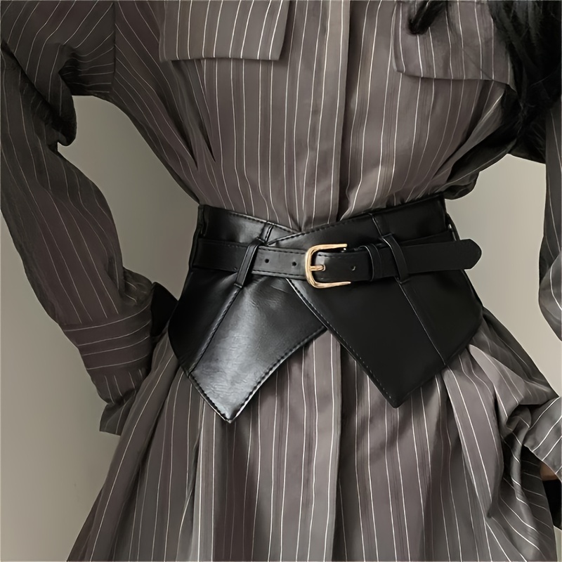 E-shop Gerrit 3-Zoll Damen-Hochwertiges PU-Leder, lockere elastische Taille, geeignet für Oberbekleidung, Jeans und Kleider