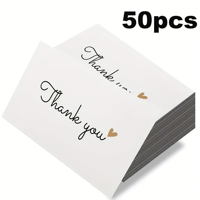 TEMU 50 Cartes par Paquet, Cartes de Remerciement , Idéales pour Anniversaires, Cadeaux de Fête de Mariage et Fournitures pour Petites Entreprises