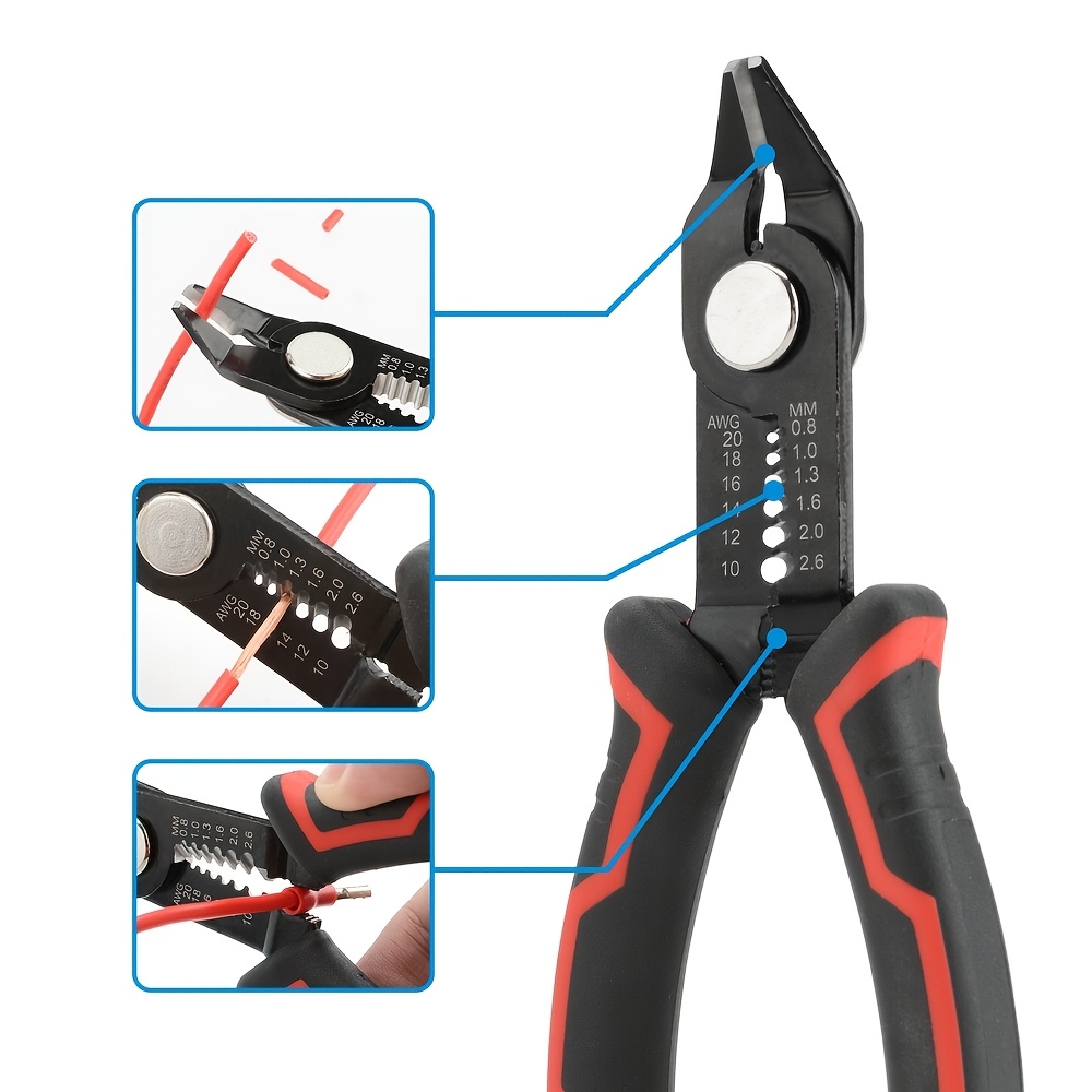 

1pc Promaster Automatic Wire Stripper, High Carbon Steel Cable Crimper, Electrician Repair Tool, Manual Hand Tool For Stripping And Crimping