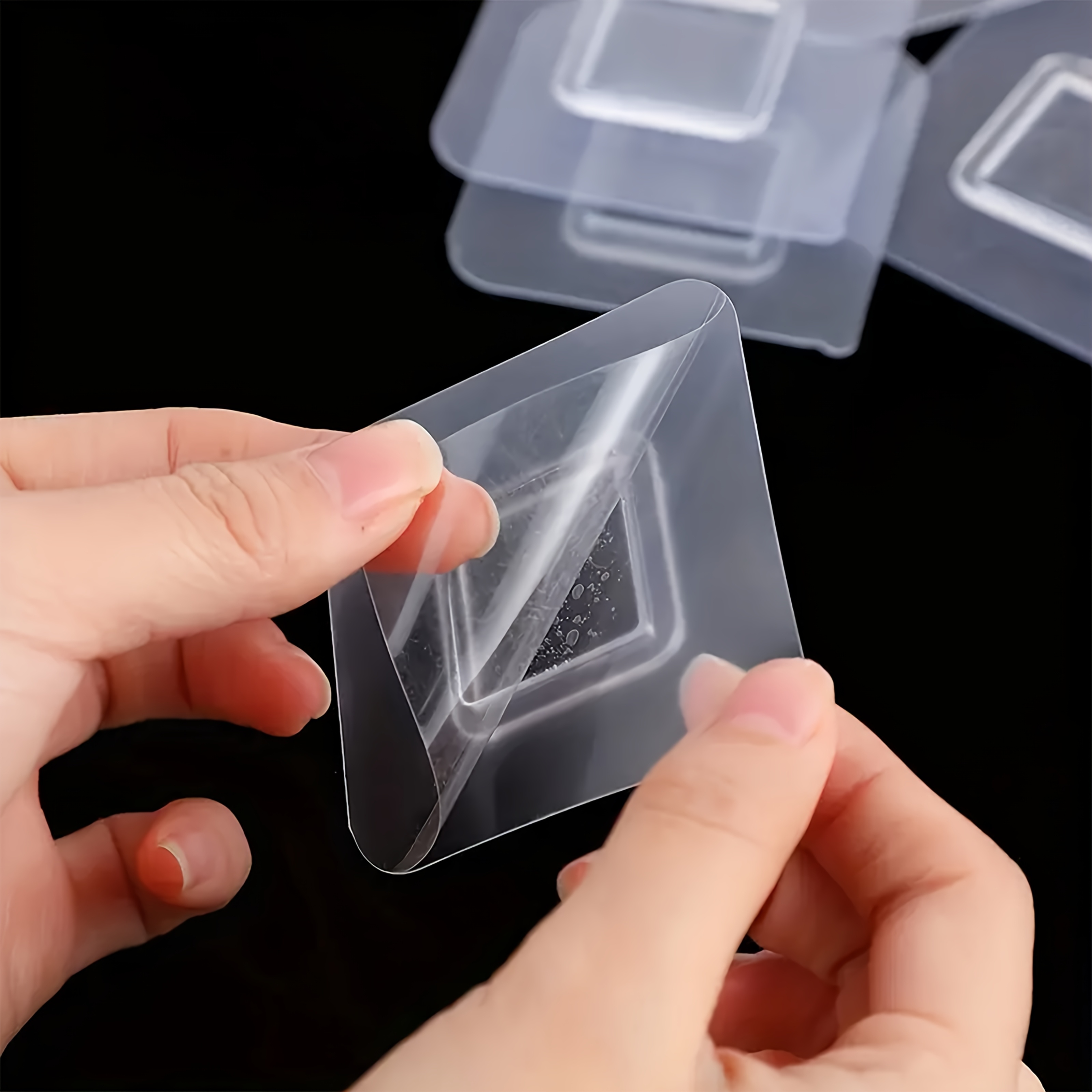 E-shop 10er Set transparente Wandhaken aus Kunststoff, selbstklebende wasserdichte Dusch-Handyhalterung, einfache Installation, praktischer Handtuch,
