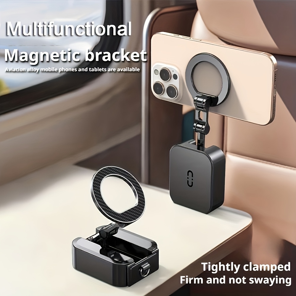 TEMU Magnetic Phone Travel Stand For Gym. Strong Magnets To Metal Surfaces, Portable Phone Stand For /travel, With Tray And Table Clamp, Home Gym