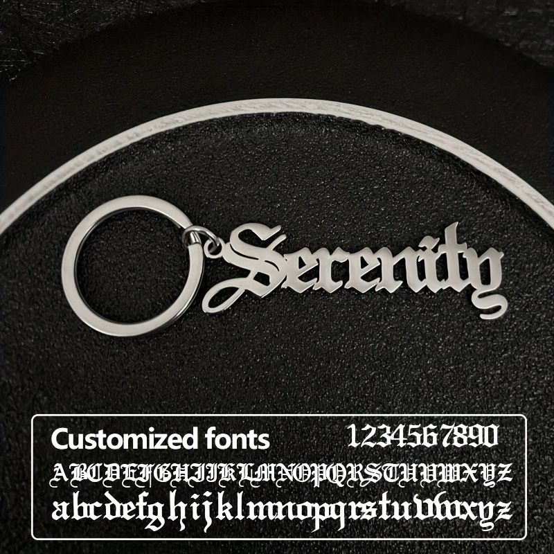 TEMU Customized Men's Keychain With Personalized Font, Laser-cut Text, Durable Stainless Steel, A Creative Gift For Valentine's Day Or Father's Day